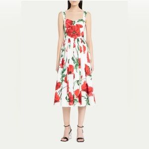 Dolce & Gabbana Floral Print Poplin Dress Size 12/48